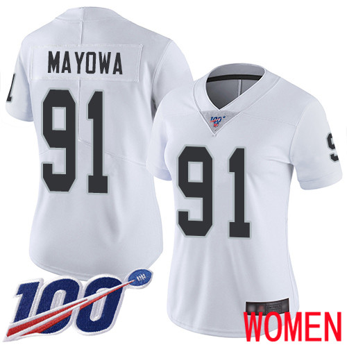 Oakland Raiders Limited White Women Benson Mayowa Road Jersey NFL Football 91 100th Season Jersey